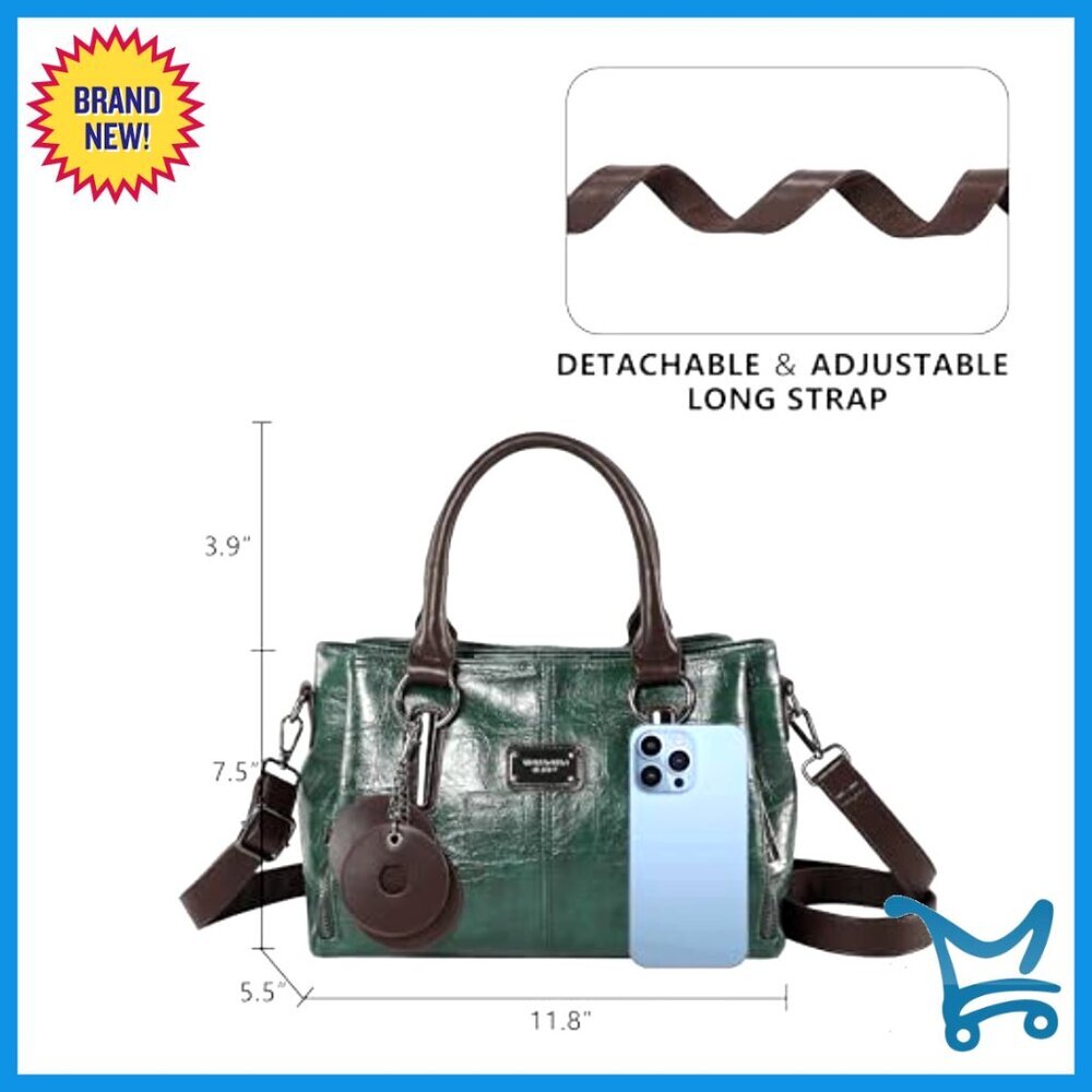 Large Vegan Leather Tote Bag with Adjustable Strap and Multiple Compartments - Picture 3 of 7